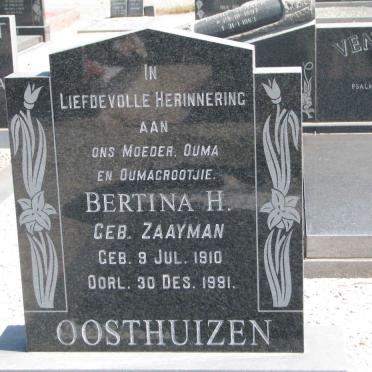 OOSTHUIZEN Bertina H. nee ZAAYMAN 1910-1991