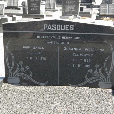 PASQUES John James 1891-1978 &amp; Susanna Wesselina WESSELS 1895-1983