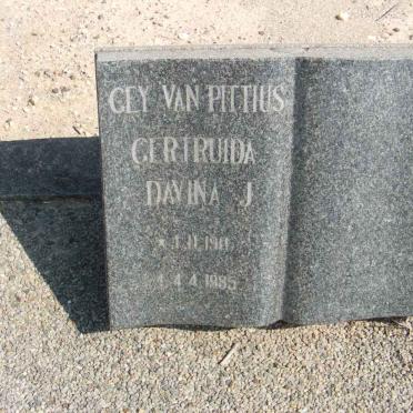 PITTIUS Gertruida Davina J., Gey van 1911-1985