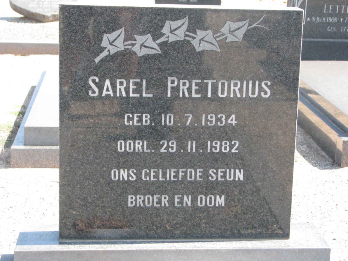 PRETORIUS Sarel 1934-1982