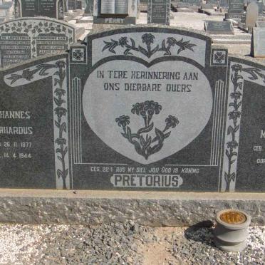PRETORIUS Johannes Gerhardus 1877-1944 &amp; Judith Magdalena 18?4-1970