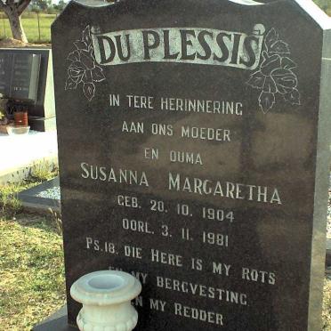 PLESSIS Susanna Margaretha, du nee SWANEPOEL 1904-1981