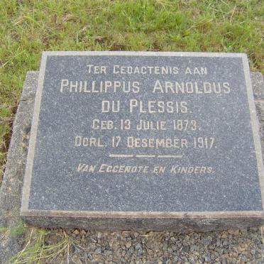PLESSIS Phillipus Arnoldus, du 1873-1917