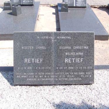 RETIEF Wouter Daniel 1891-1979 &amp; Susara Christina Wilhelmina 1894-1979