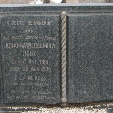 ROUX Johanna Wilhelmina 1919-1938