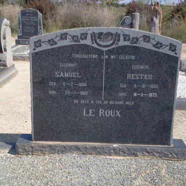 ROUX Samuel, le 1886-1969 &amp; Hester 1905-1975