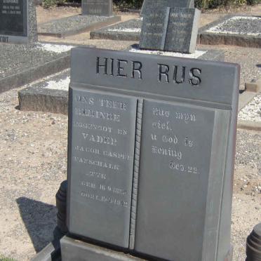 SCHALKWYK Jacob Casper, van 185?-1942