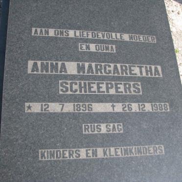 SCHEEPERS Anna Margaretha 1896-1988