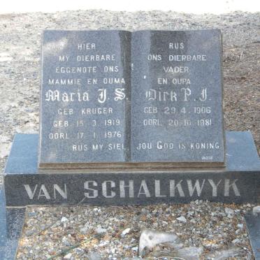 SCHALKWYK Dirk P.J., van 1906-1981 &amp; Maria J.S. KRUGER 1919-1976