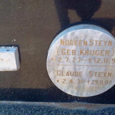 STEYN Claude 1931-2000 &amp; Noreen KRUGER 1927-1997