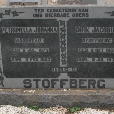 STOFFBERG Dirk Jacobus 1858-1936 &amp; Petronella Johannes ROUSSEAU 1873-1953