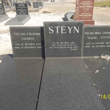 STEYN Theunis Frederik Jacobus 1905-1994 &amp; Wilhelmina Jacoba STEYN 1907-1995