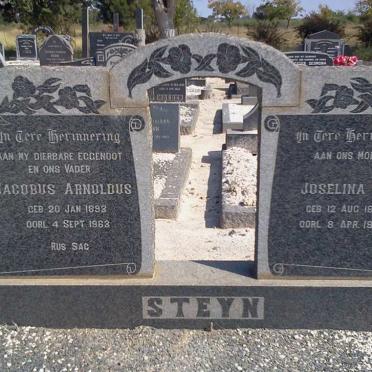 STEYN Jacobus Arnoldus 1893-1963 &amp; Joselina H.D. 1888-1977