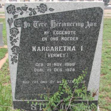 STRYDOM Margaretha I. nee VERWEY 1899-1929