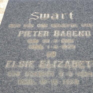 SWART Pieter Barend 1885-1973 &amp; Elsie Elizabeth 188?-1974
