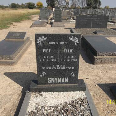 SNYMAN P.J.G. 1911-1996 &amp; E.M. 1917-2000