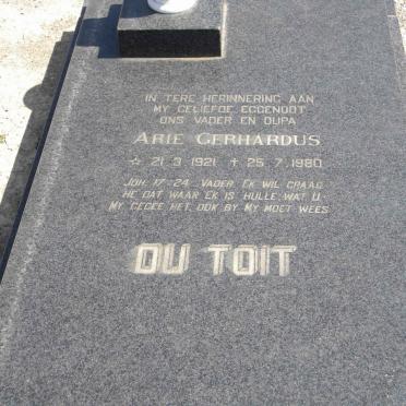 TOIT Arie Gerhardus, du 1921-1980
