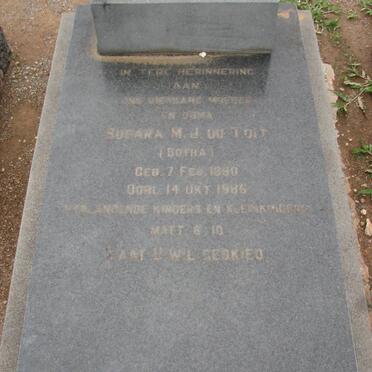 TOIT Izak J. D., du 1892-1972 &amp; Susara M.J. BOTHA 1890-1986