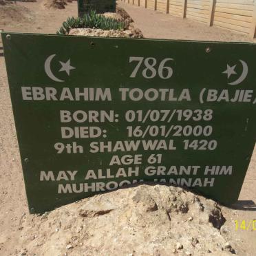 TOOTLA Ebrahim 1938-2000