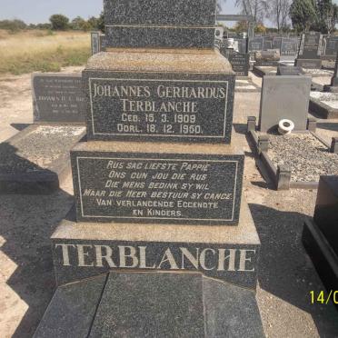 TERBLANCHE Johannes Gerhardus 1909-1950