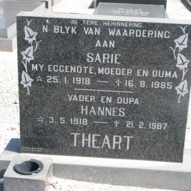 THEART Hannes 1918-1987 &amp; Sarie 1918-1985