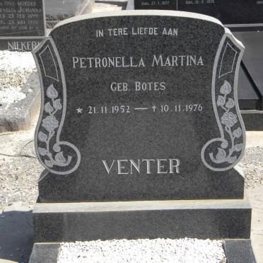 VENTER Petronella Martina nee BOTES 1952-1976