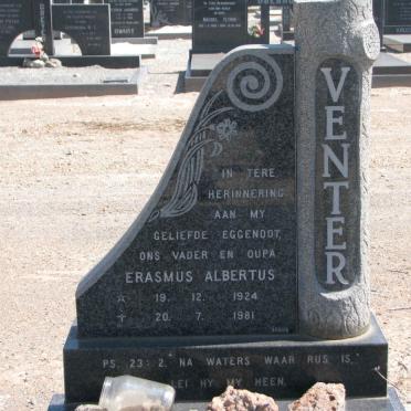 VENTER Erasmus Albertus 1924-1981
