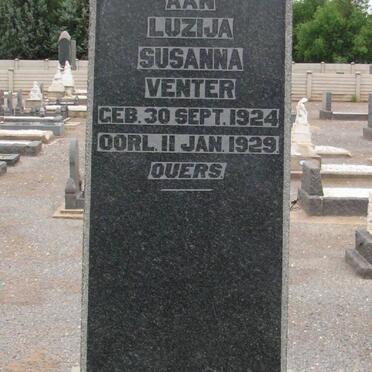 VENTER Johannes Christoffel 1870-1938 &amp; Anna Maria Magdalena COETZEE 1878-1954 :: VENTER Luzija Susanna 1924-1929