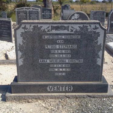 VENTER Petrus Stephanus 1883-1964 &amp; Anna Wilhelmina Christina 1888-1970