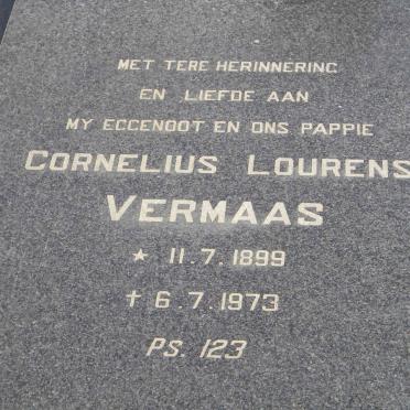 VERMAAS Cornelius Lourens 1899-1973