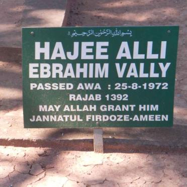 VALLY Hajee Alli Ebrahim -1972
