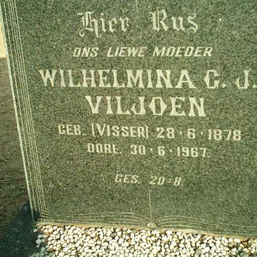 VILJOEN Wilhelmina G.J. nee VISSER 1878-1967