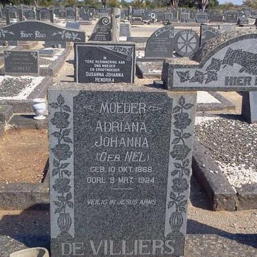 VILLIERS Adriana Johanna, de nee NEL 1868-1924