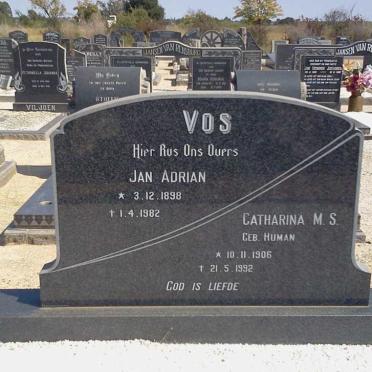 VOS Jan Adrian 1898-1982 &amp; Catharina M.S. HUMAN 1906-1992