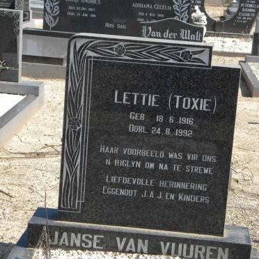 VUUREN Lettie, Janse van 1916-1992