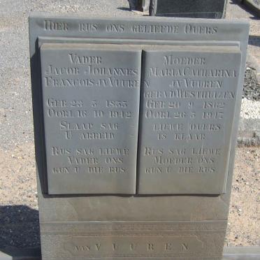 VUUREN Jacob Johannes Francois, J. van 1855-1942 &amp; Maria Catharina VAN DER WESTHUIZEN 1862-1947