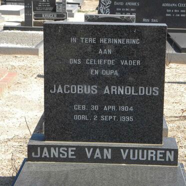 VUUREN Jacobus Arnoldus, Janse van 1904-1995