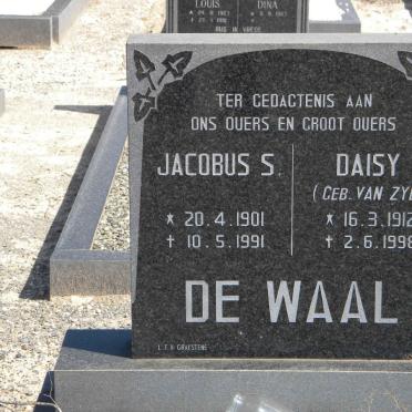 WAAL Jacobus S., de 1901-1991 &amp; Daisy VAN ZYL 1912-1998