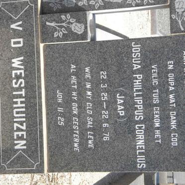 WESTHUIZEN Josua Phillippus Cornelius, van der 1925-1976