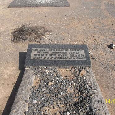 WET Petrus Johannes, de 1872-1930