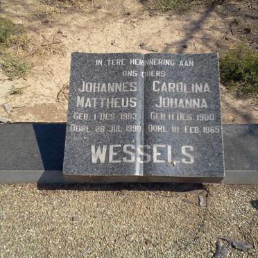 WESSELS Johannes Mattheus 1903-1990 &amp; Carolina Johanna 1900-1965