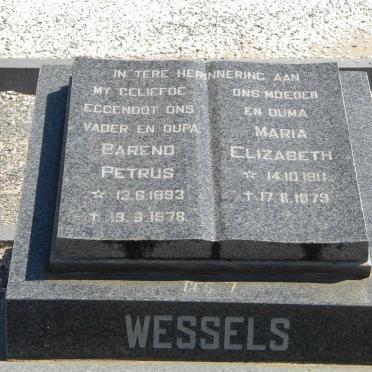 WESSELS Barend Petrus 1893-1978 &amp; Maria Elizabeth 1911-1979