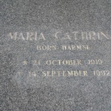 WISSING Maria Cathrina nee HARMSE 1910-1992