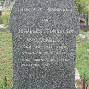 WOLFAARDT Johannes Cornelius 1884-1918