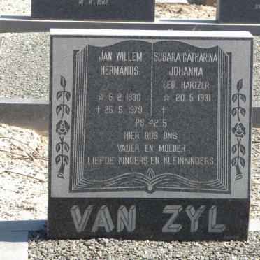 ZYL Jan Willem Hermanus, van 1930-1979 &amp; Susara Catharina Johanna HARTZER 1931-