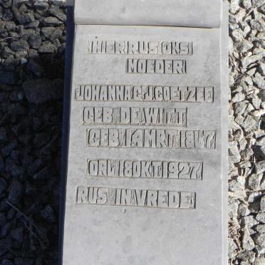 COETZEE Hercules Albertus 1870-1936 &amp; Johanna G.J. DE WIT 1867-1927