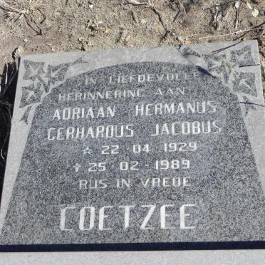 COETZEE Adriaan Hermanus Gerhardus Jacobus 1929-1989