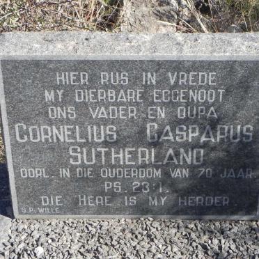 SUTHERLAND Cornelius Casparus
