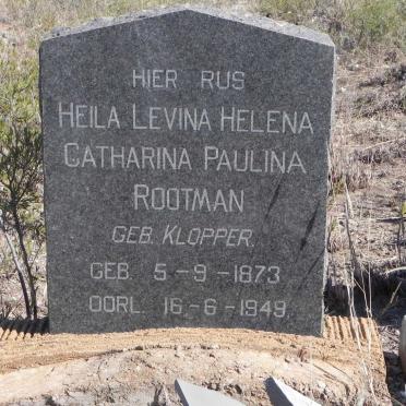 ROOTMAN Heila Levina Helena Catharina Paulina nee KLOPPER 1873-1949