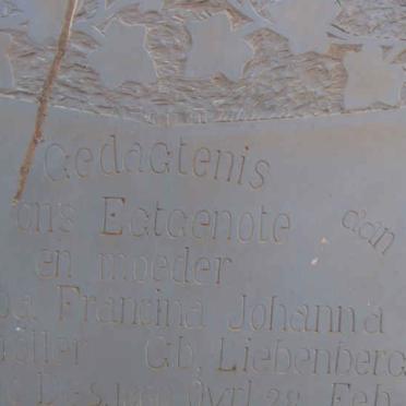 MOLLER Jacoba Francina Johanna nee LIEBENBERG 1860-1908